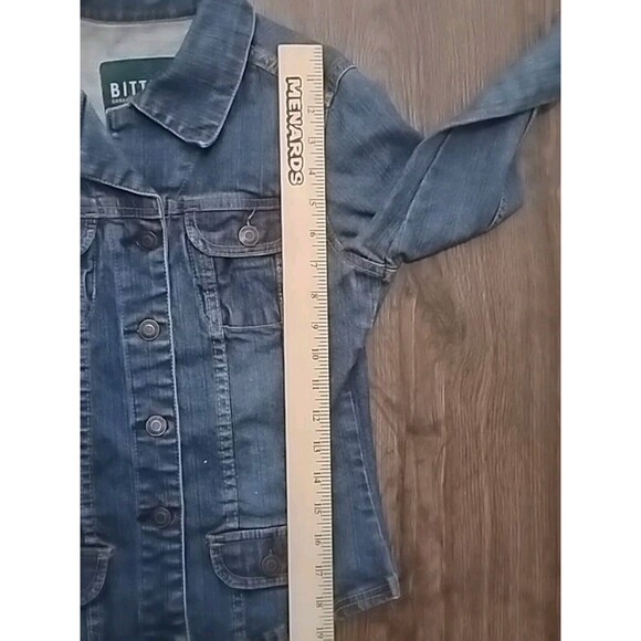 Bitten Sarah Jessica Parker jacket Womens small Dark Wash Long Sleeve Denim Jean - Picture 9 of 9